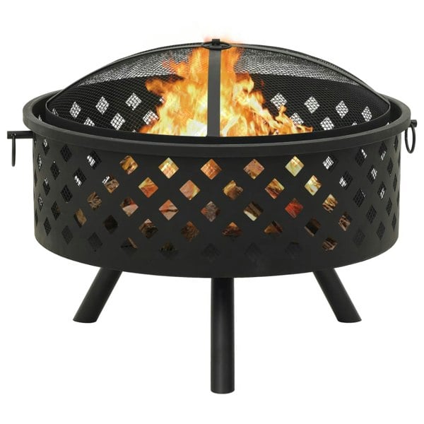 Berkfield Fire Pit with Poker 68 cm XXL Steel