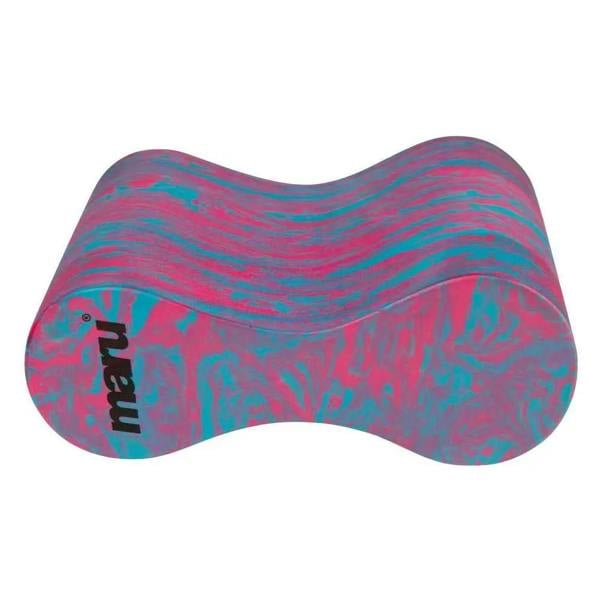 Maru Adult pink blue swirl pull buoy with marble yoga block and mewu logo