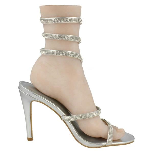 Anne Michelle Ladies Anne Michelle Strappy Diamante Heels