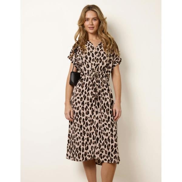 Blue Vanilla Animal Drawstring Waist Shirt Dress