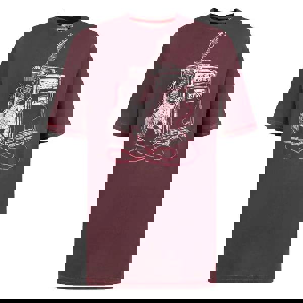 Duke Mens D555 Barnsley Guitar Kingsize T-Shirt - Burgundy Twist - 