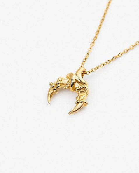 Elk & Bloom Roped Moment Twisted Horn 14K Gold Pendant Necklace