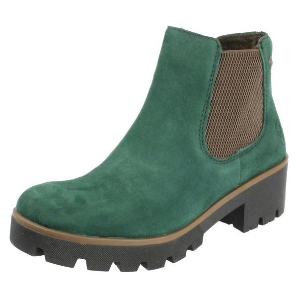 Rieker Ladies Rieker Chunky Gusset Detailed Heeled Ankle Boots 79265