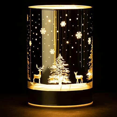 13cm Christmas Decorated Vase Table Lamp with Forest Scene, Warm White LED Indoor Decoration image 4