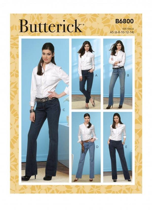 Butterick Sewing Pattern 6800, Trousers for Women, A5 (6-8-10-12-14) - Easy