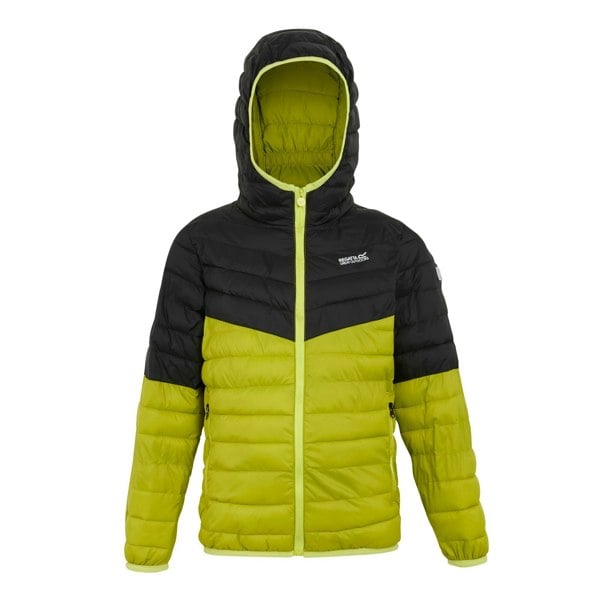 Regatta Childrens/Kids Hillpack III Hooded Jacket - Grenoble Green/Black/Wild Lime
