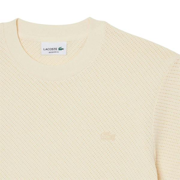 Lacoste Mens Lacy Woven T-Shirt - Cream - 