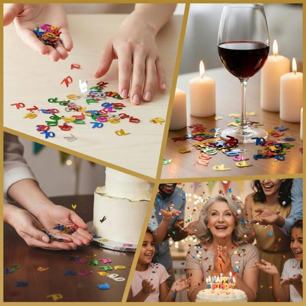 70th Birthday Multicolour Foil Confetti Pack for Party Tables, 1, 2 or 4 Pack Options image 6