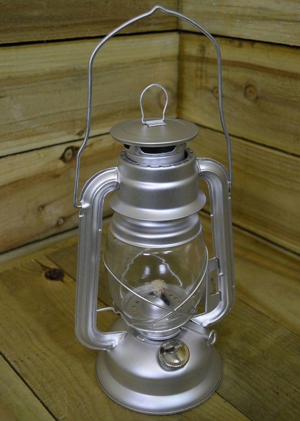 Samuel Alexander 12" Paraffin Hurricane Camping Lantern Light - Silver