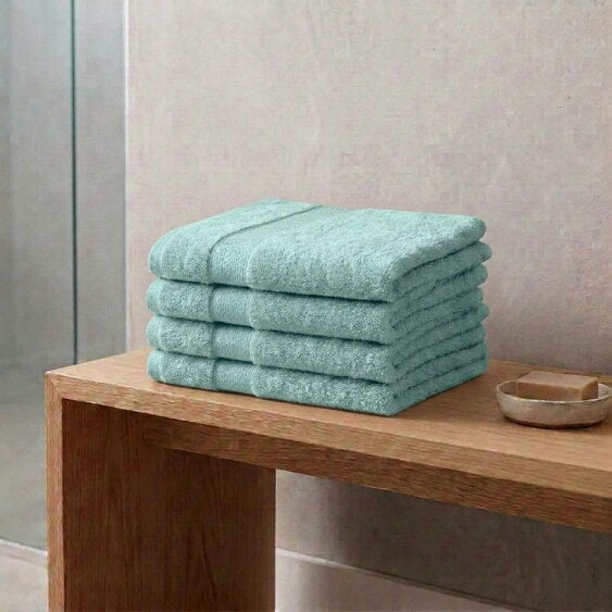 Vision V475 - 4 Pack 100% Cotton Face Cloths - Pale Green - Face Cloths - 100% Cotton