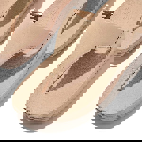 FitFlop LULU LEATHER Womens Toe Post Sandals Sandy Beige