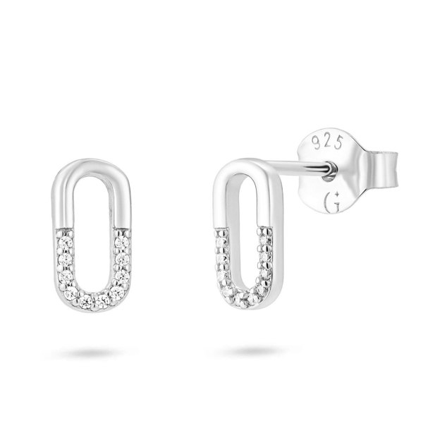 Gold Trip Crystal Oval Stud Earrings