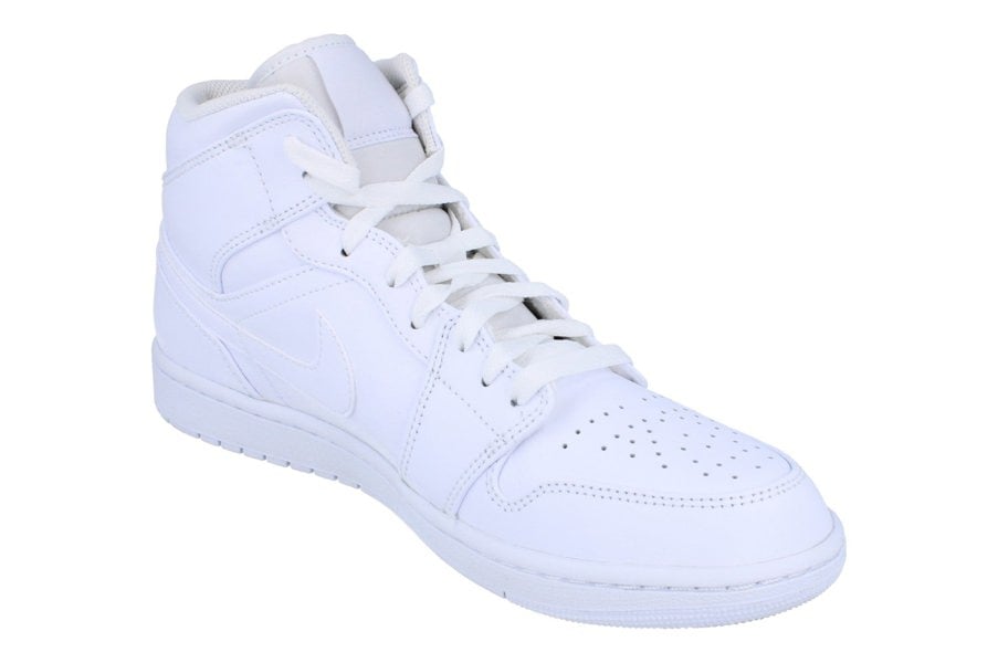 Nike Air Jordan 1 Mid Mens Hi Top Basketball Trainers 554724  136 - White White White 136 - Photo 3