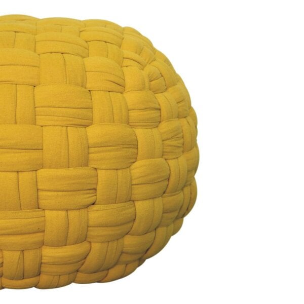 Wyld Haus Lucca Yellow Mustard Cotton Weave Tube Footstool