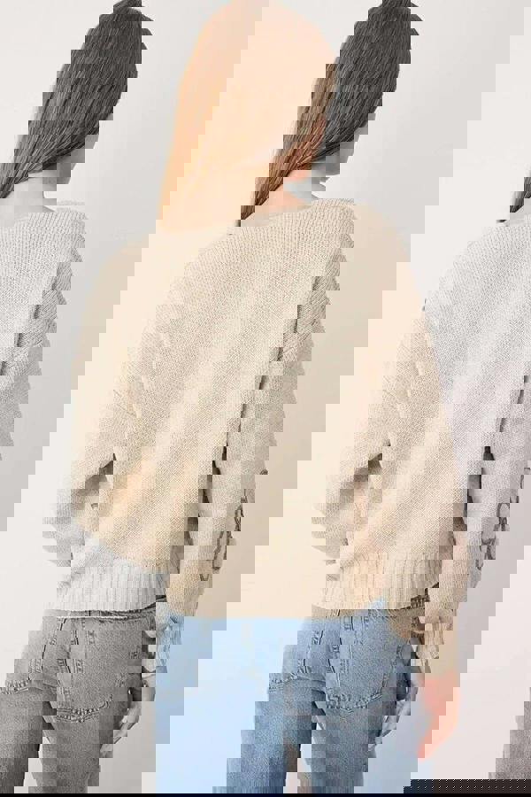 WOVCOR V-Neck Knit Cardigan with Embroidery Details