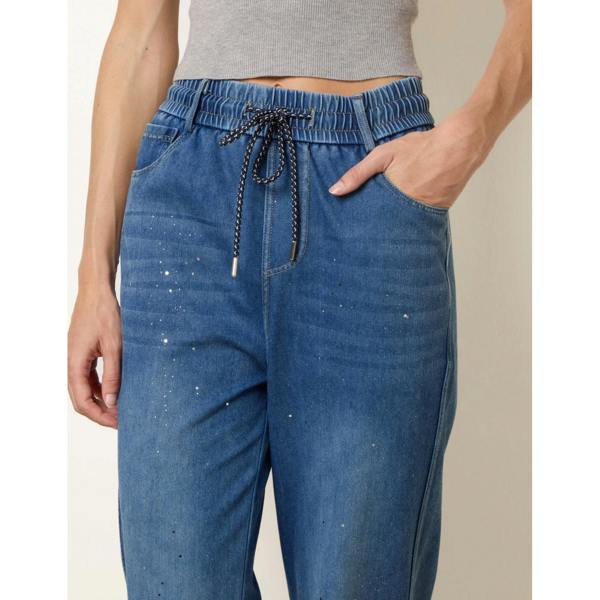 Blue Vanilla Paint Splashed Mirror Embellished Jeans