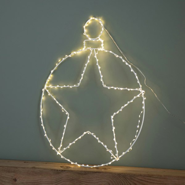 Samuel Alexander 48cm Light up Hanging Christmas Star Bauble with 236 Warm White LEDs