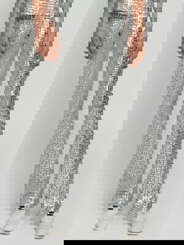 Diesel Girls Pendyx Branded Trousers in Silver