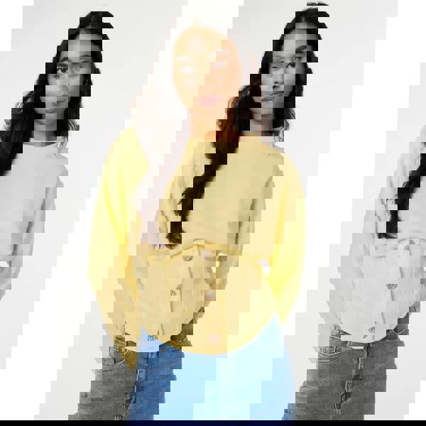 Pink Vanilla Button Front Corset Sweatshirt