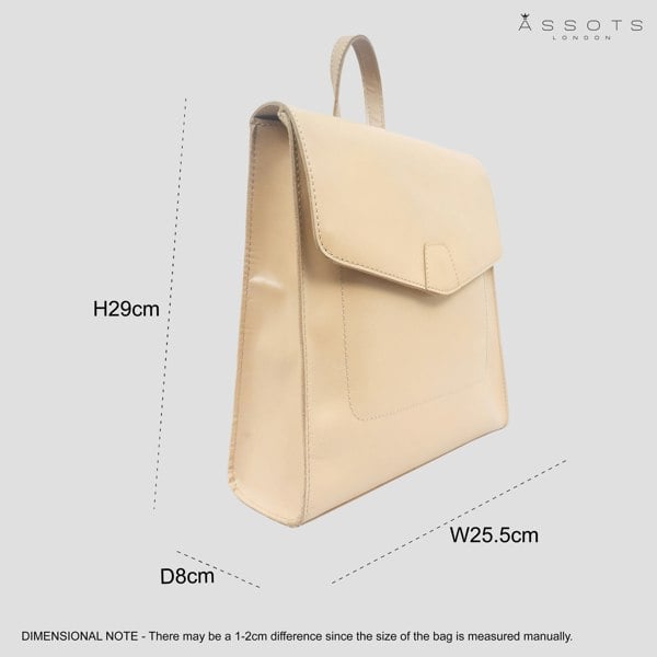 Assots London 'Margaret' Nude Smooth Leather Flap Over Backpack