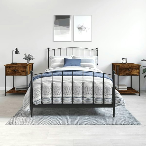 Berkfield Bedside Tables 2 pcs Smoked Oak 44x45x58 cm Engineered Wood