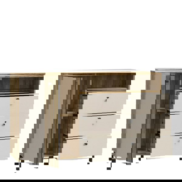 Furniture To Go Grafton 1 Door 3 Drawer Chest In Cream and Oak