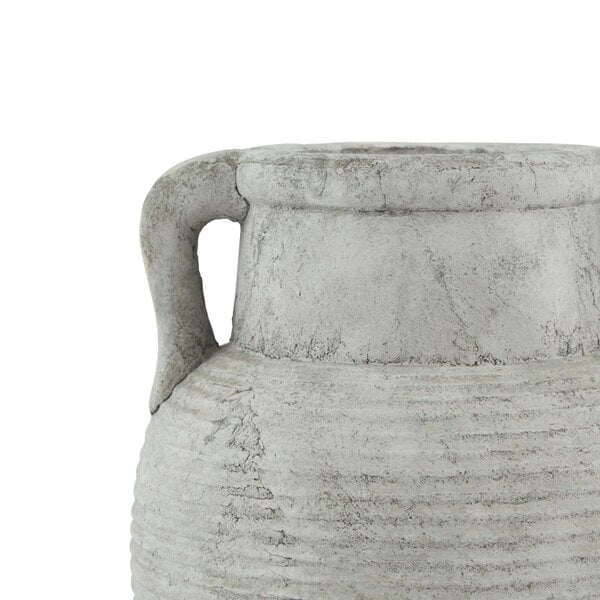Wyld Haus Meadowhaze Stoneware Amphora Soft Grey Wide Vase with Handles