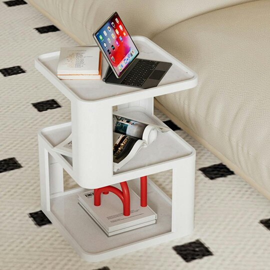 Havendro 3-Tier Geometric Creative Display Side Table Bedside Cabinet Space-Saving Design