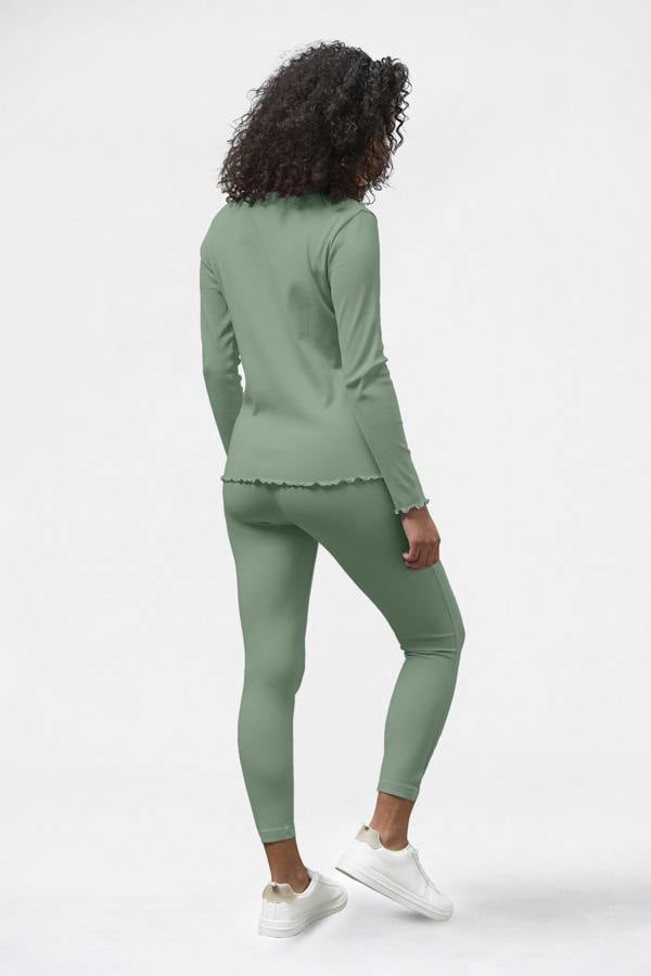 ENORSIA Lettuce Hem L/S T-shirt & Leggings Co-order Sets