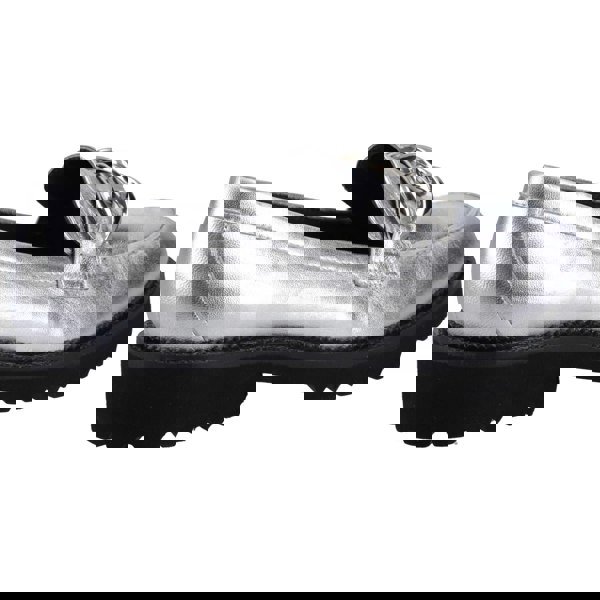 Hush Puppies Gianna Leather Women's Silver Loafers