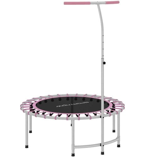 Bobobiy SPORTNOW 40" Fitness Trampoline, Mini Rebounder Trampoline for Adults - 5-Level Adjustable Handle, Indoor Exercise, Max Load 100KG