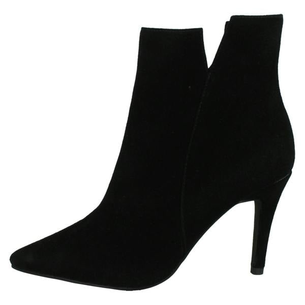 Spot On Ladies Spot On High Heel Leather Ankle Boots with Inside Zip F51212
