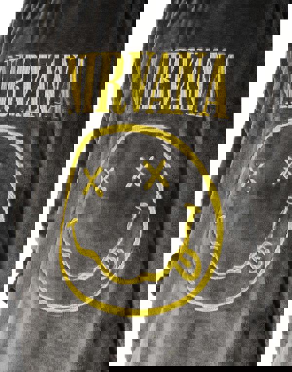 Nirvana Mens Black Logo Blanket Hoodie (One Size)