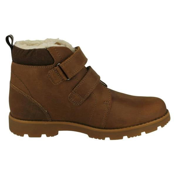 Clarks Boys Clarks Warm Lined Hook & Loop Fastening Ankle Boots Heath Snug