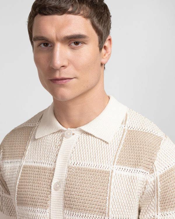 Steel & Jelly Croxley - Knitted Patchwork Short Sleeve Shirt