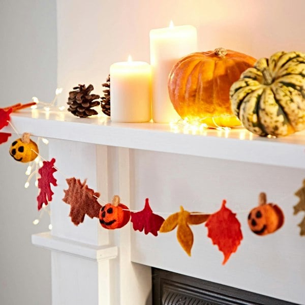 Paper High Felt Pumpkin and Leaves Autumn Garland