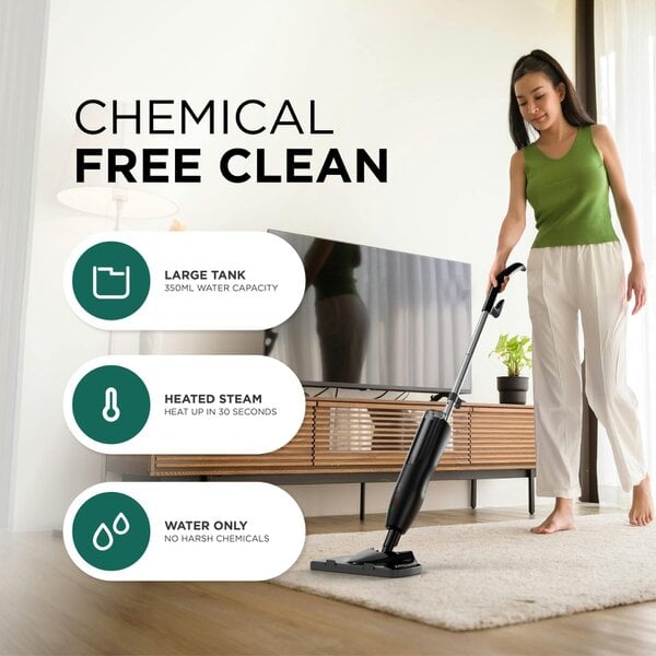 DMD Collective Steam Mop Floor Cleaner with Adjustable Steam Control for Tile, Laminate and Sealed Wood 1300W