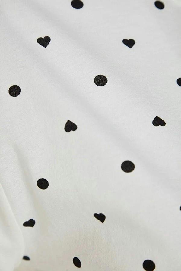 WOVCOR Polka Dot and Heart Print Short Pyjama Set