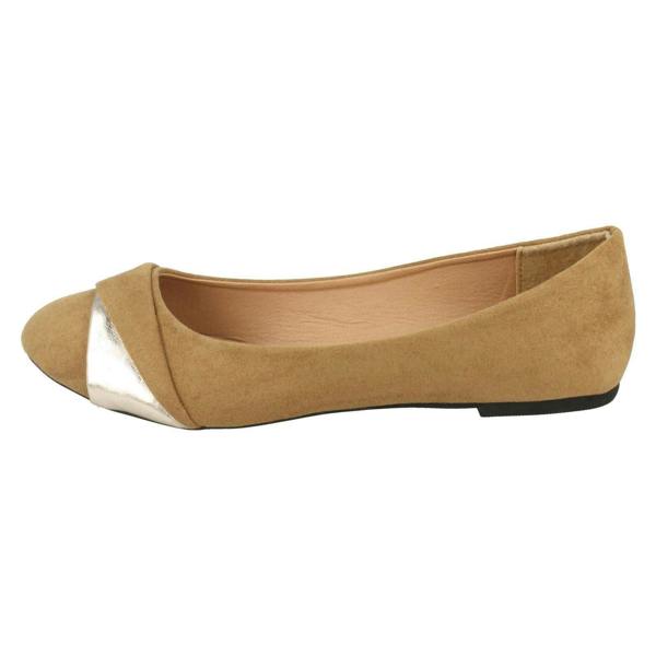 Spot On Ladies Spot On Twist Vamp Trim Ballerinas