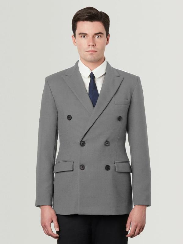 Serran London Double Breasted Suit Jacket - Grey