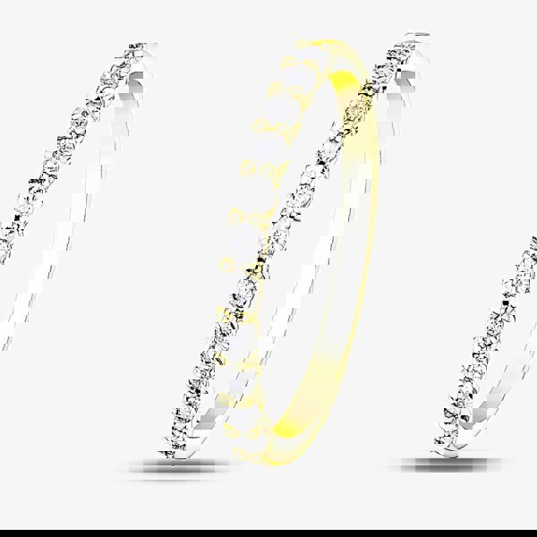T. H. Baker 9ct Two Colour Gold 0.05ct Diamond Half Eternity Ring 50L67WG/05-10