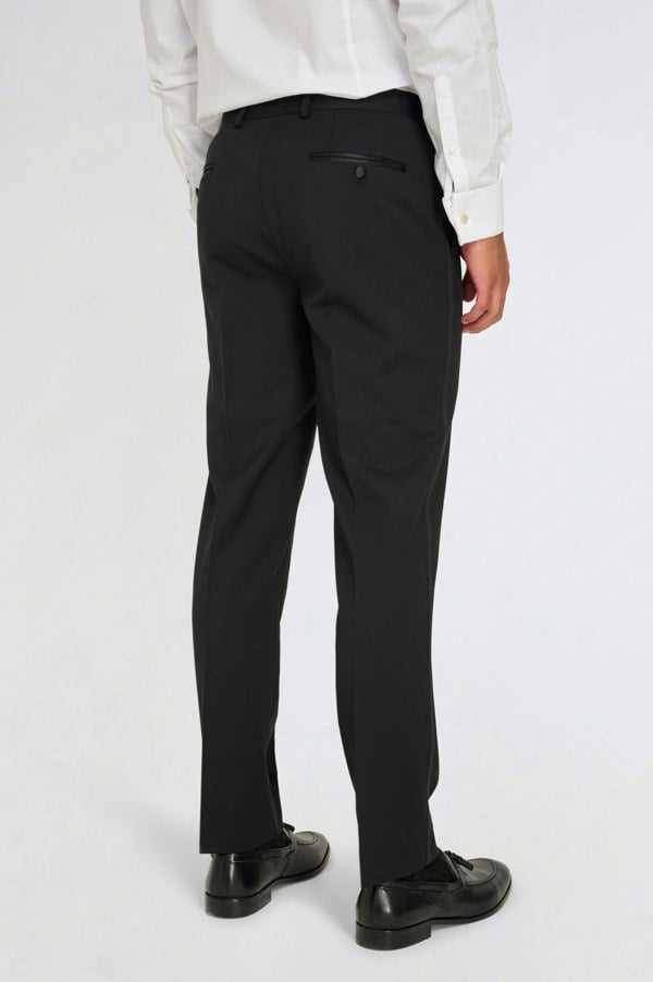 Harry Brown London Leo Tuxedo Dinner Trousers with Satin Stripe Detail - Black