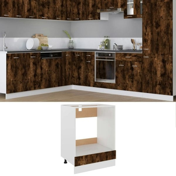 Berkfield Oven Cabinet Smoked Oak 60x46x81.5 cm Engineered Wood