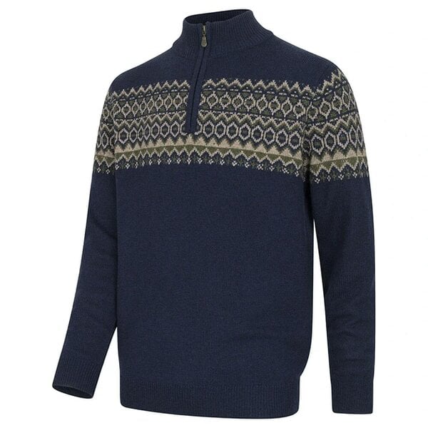 Hoggs of Fife Colonsay Fair Isle 1/4 Zip Pullover