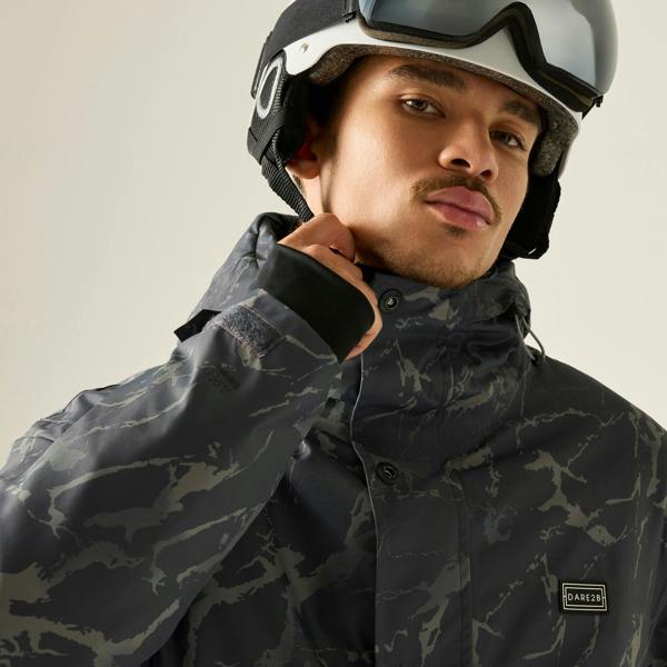 Dare 2B Mens Freeride III Cracked Overhead Ski Jacket - Black - 