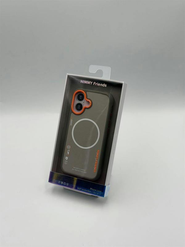 Nimmy Friends Nimmy Cool & Cute 2.0 Case with MagSafe for iPhone 17 6.3" Grey Orange - N-YJKM-CX2.0-IP17-05-A