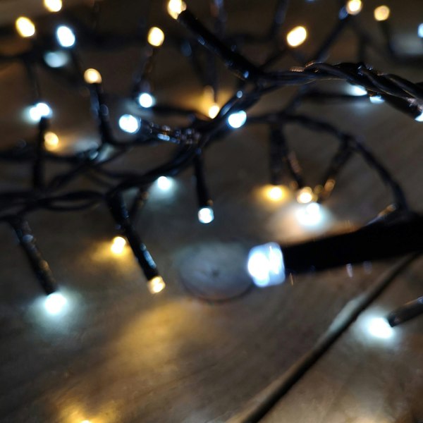 Samuel Alexander 1000 LED 25m Indoor Outdoor Christmas Multi Function Mains Operated String Lights with Timer in Cool & Warm White