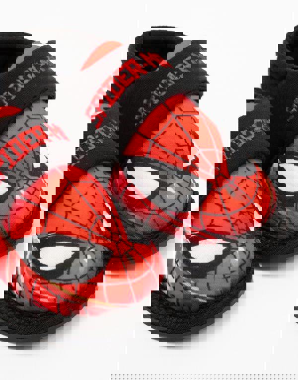 Marvel Boys Black Spider-Man Velcro Loafer Slippers