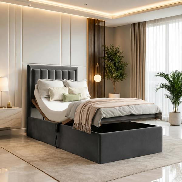 Paradise Beds Swan Electric Adjustable Bed with Mattress and Headboard