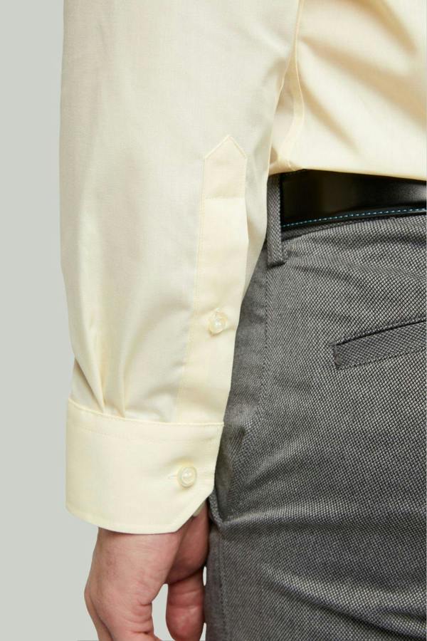 Pale Lemon Long Sleeve Cotton Rich Non-Iron Shirt